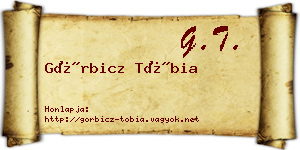Görbicz Tóbia névjegykártya